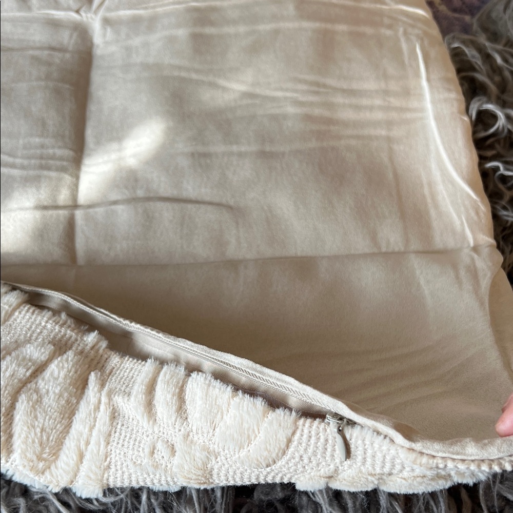 Elegant Pumpkin Cream Accent Pillow Case x2 NWT - Picture 6 of 7
